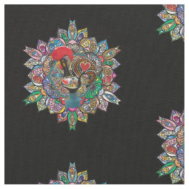 Galo de Barcelos, Portugal Fabric (Close Up)