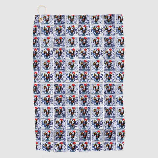 Galo de Barcelos, Portugal Golf Towel (Front)