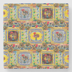 Galo de Barcelos, Portugal Stone Coaster