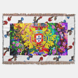 Galo de Barcelos, Portugal Throw Blanket