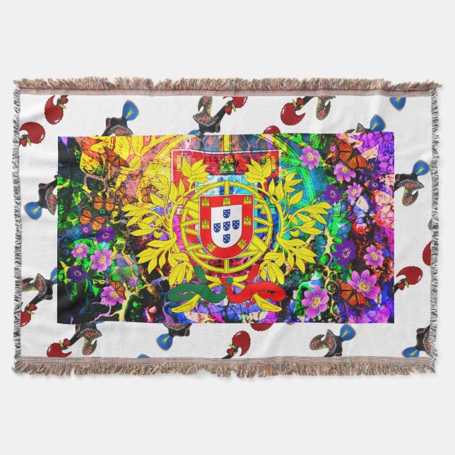 Galo de Barcelos, Portugal Throw Blanket (Front)