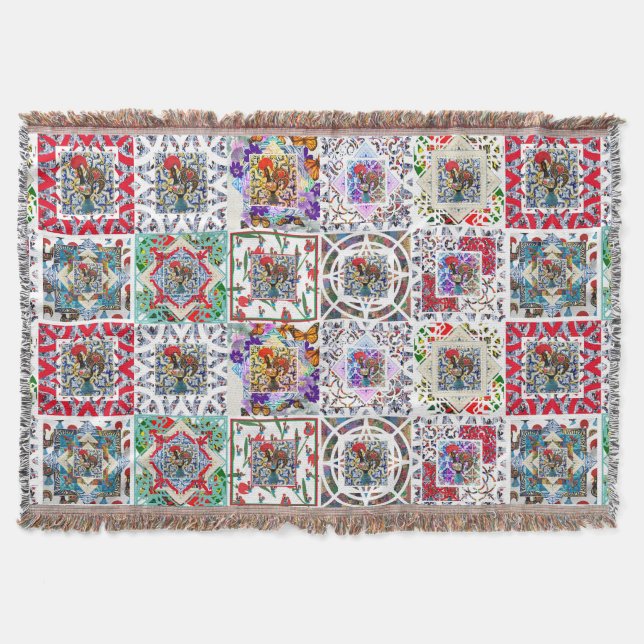 Galo de Barcelos, Portugal Throw Blanket (Front)