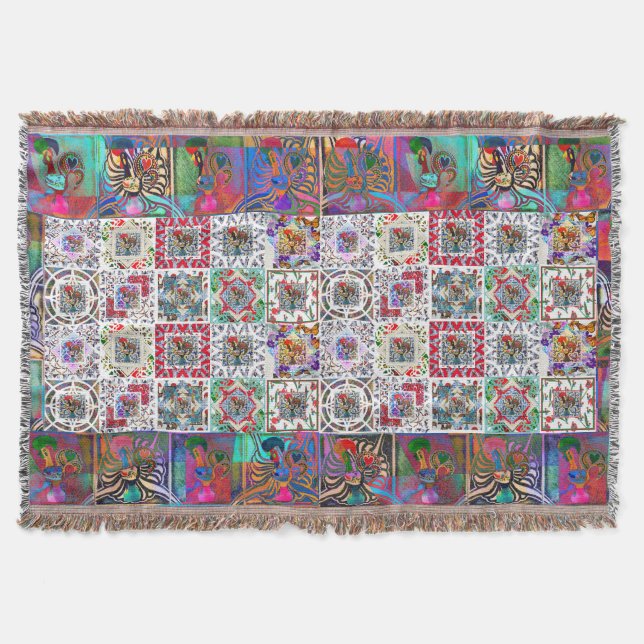 Galo de Barcelos, Portugal Throw Blanket (Front)