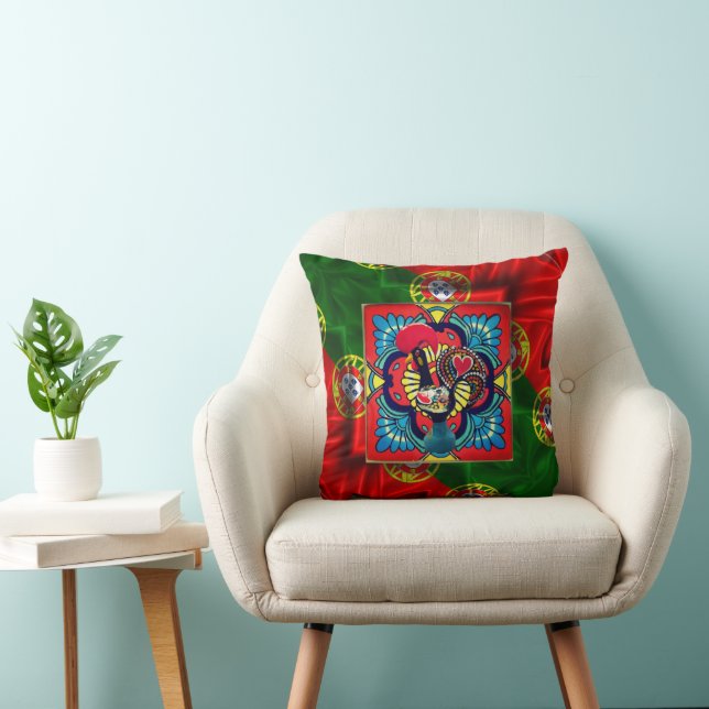Galo de Barcelos, Portugal Throw Pillow (Chair)