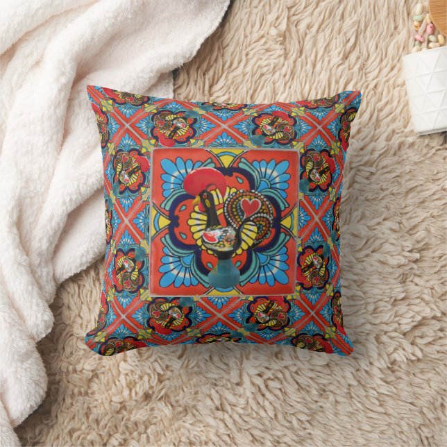 Galo de Barcelos, Portugal Throw Pillow (Blanket)