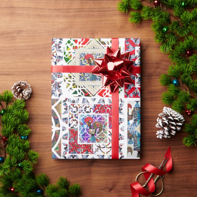Galo de Barcelos, Portugal Wrapping Paper (Holiday Gift)