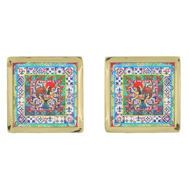 Galo de Barcelos, Portugall Cufflinks (Front)
