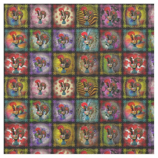Galo de Barcelos, Portuguese folk art Fabric