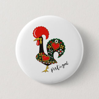 Galo de Barcelos Portuguese Rooster Button