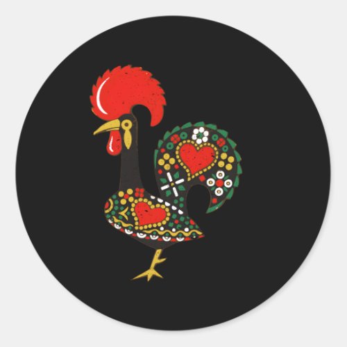 Galo De Barcelos Portuguese Rooster Classic Round Sticker