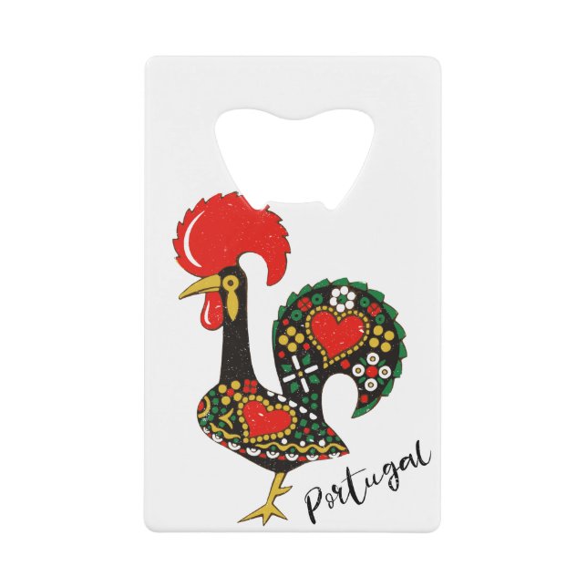Galo de Barcelos Portuguese Rooster Credit Card Bottle Opener (Front)