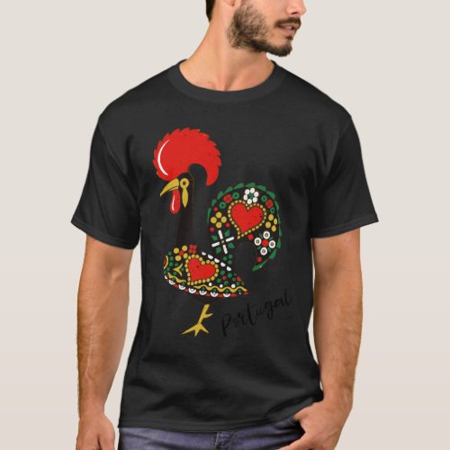 Galo de Barcelos _ Portuguese Rooster Design T_Shirt
