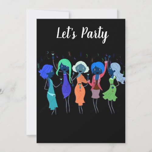 GALS SAY LETS PARTY BACHELORETTE _ BRIDAL PARTY INVITATION