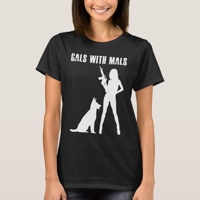 Gals With Mals  Belgian Malinois   For Women T-Shirt (Front)