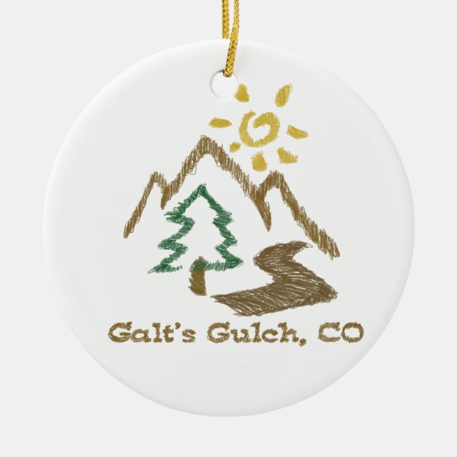 Galt's Gulch Colorado Atlas Shrugged Tree Ornament (Front)