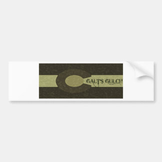 Galt's Gulch - Gray and Gold Combo Design Bumper Sticker