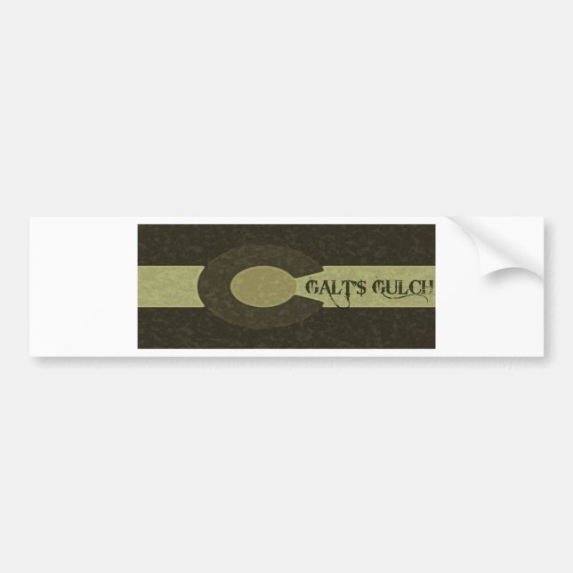 Galt's Gulch - Gray and Gold Combo Design Bumper Sticker (Front)