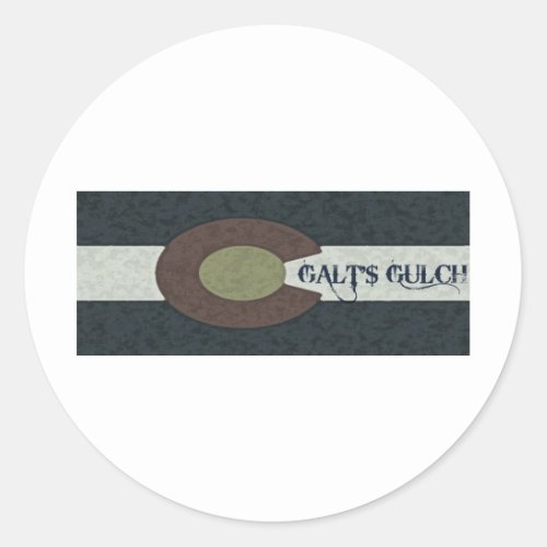 Galts Gulch _ Red White and Blue Combo Design Classic Round Sticker