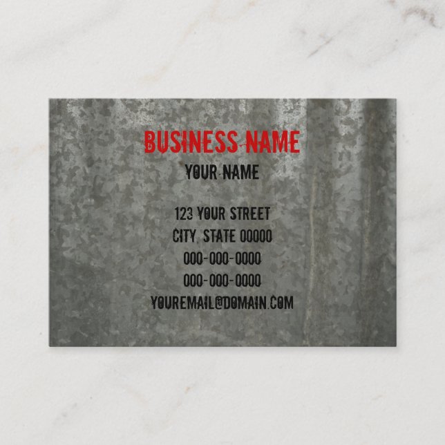Galvanized Corrugated Sheet Metal Business Card (Front)