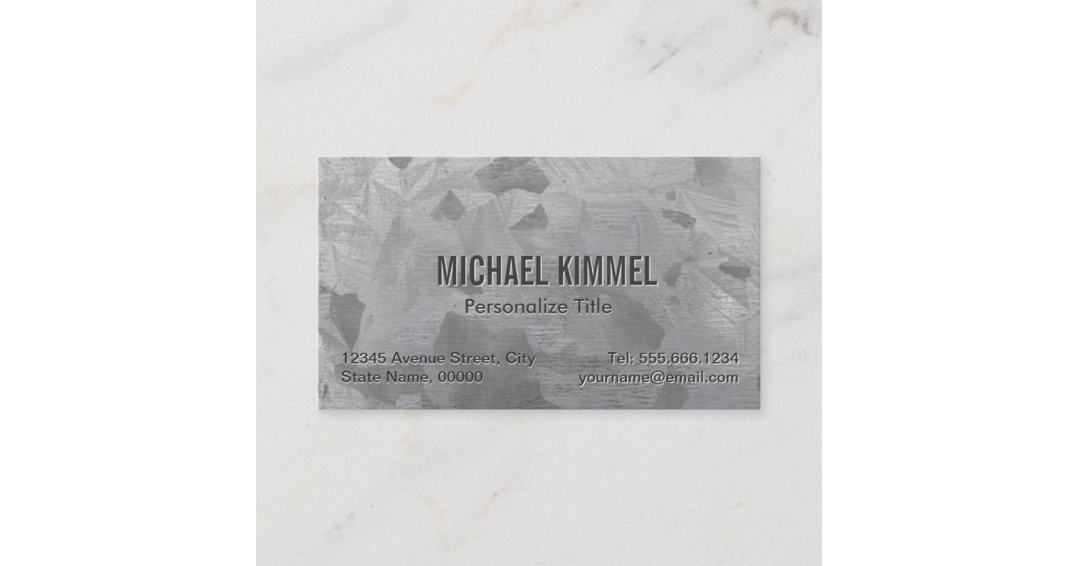 Blank Brushed Aluminum Faux Aluminum Business Card