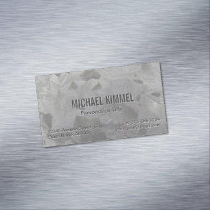 Galvanized Metal Look Magnetic Business Card