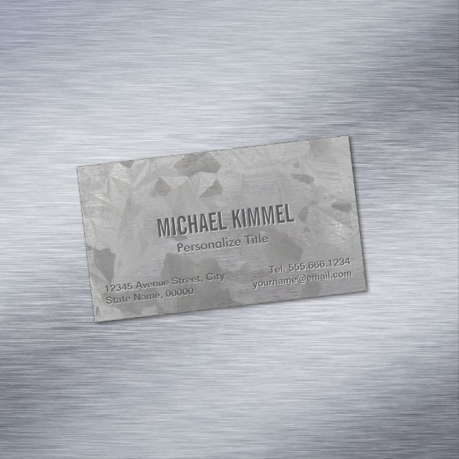 Galvanized Metal Look Magnetic Business Card (In Situ)