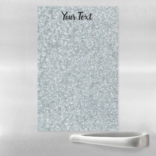 Galvanized metal look magnetic dry erase sheet