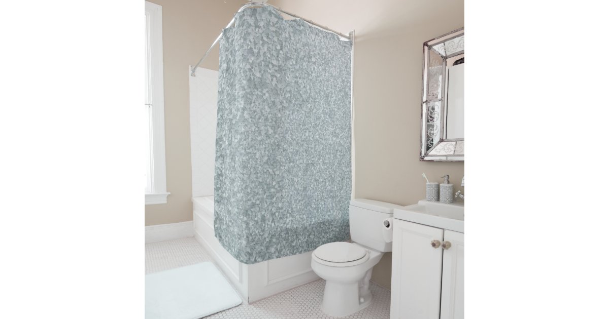 Galvanized metal look shower curtain Zazzle