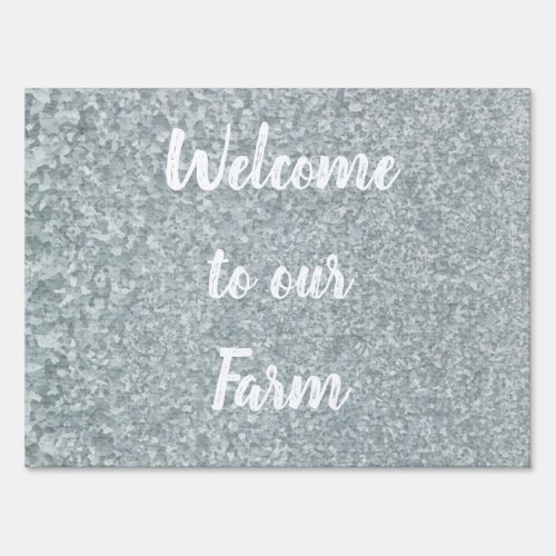 Galvanized metal look sign