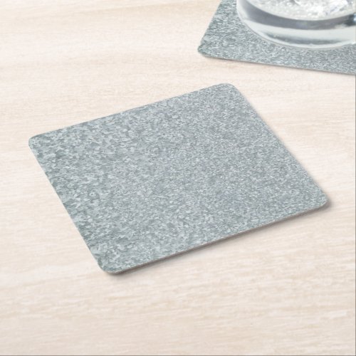 Galvanized metal look square paper coaster