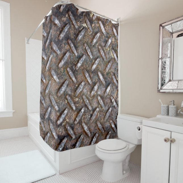 Galvanized Metal Shower Curtain (In Situ)