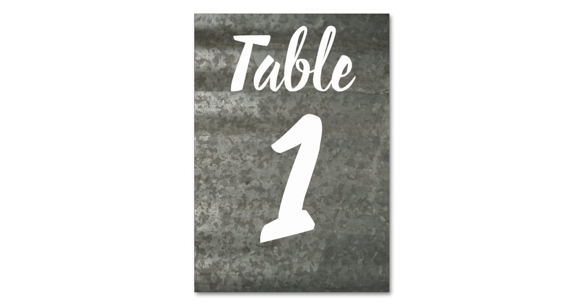 Galvanized Sheet Metal Table Number | Zazzle