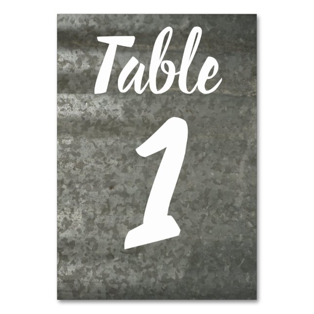 Galvanized Sheet Metal Table Number (Front)