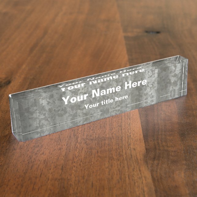 Galvanized Steel Desk Name Plate (Side)