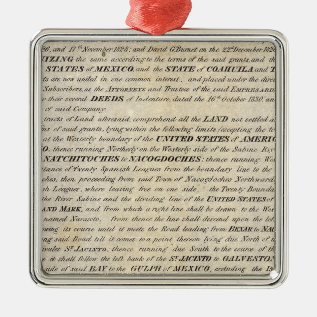 Galveston Bay and Texas Land Company Metal Ornament (Front)
