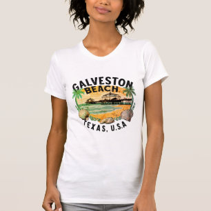Galveston Beach Retro Vignette T-Shirt