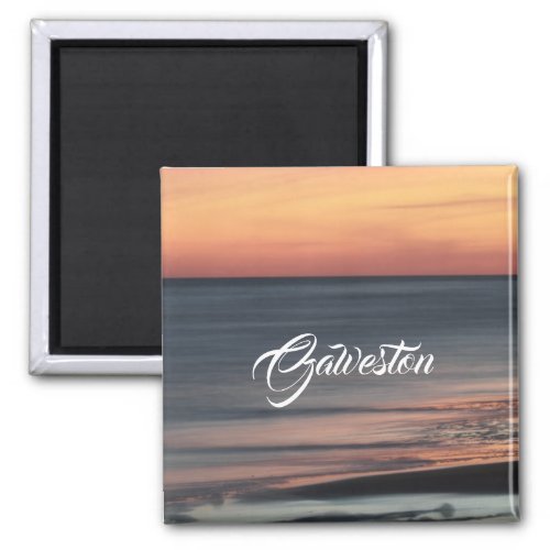 Galveston Beach Sunset Travel Souvenir Custom Magnet