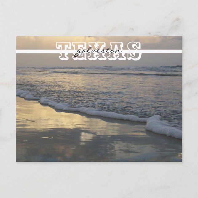 Galveston Beach Texas Travel Postcard (Front)