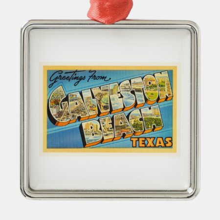 Galveston Beach Texas Tx Vintage Travel Souvenir Metal Ornament
