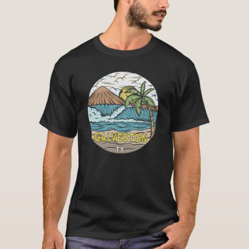 Galveston Beach Texas Vintage  T_Shirt