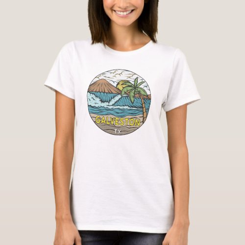 Galveston Beach Texas Vintage T_Shirt