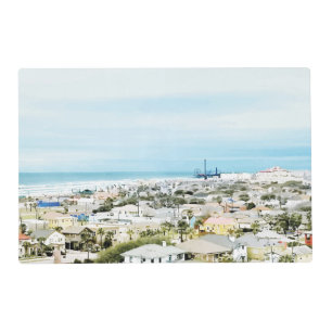 Galveston Coast, beach and city view Placemat