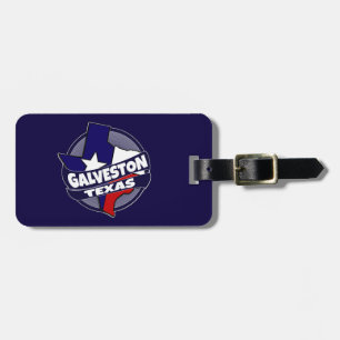 Galveston flag burst luggage tag