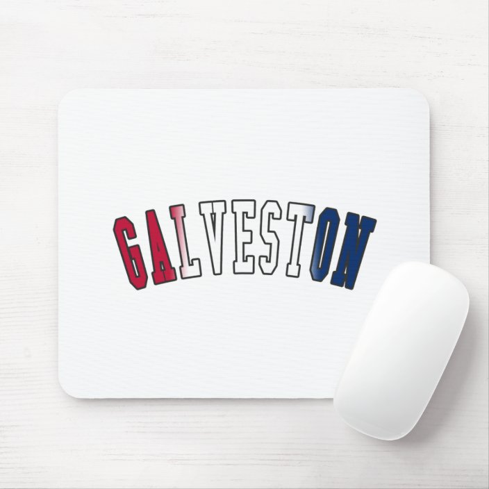 Galveston in Texas State Flag Colors Mousepad