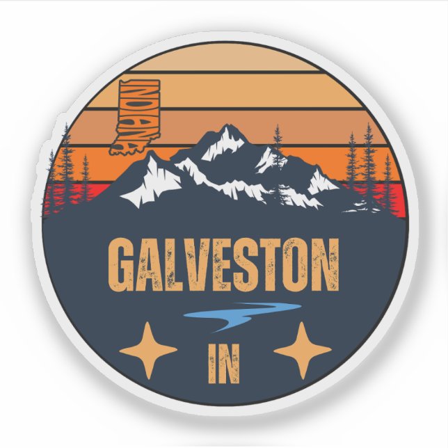 Galveston, Indiana Sticker (Front)