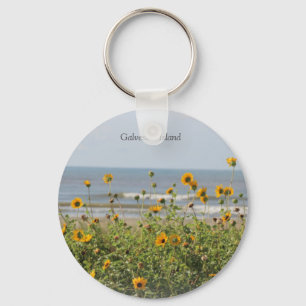 Galveston Island Beach Flowers Key Chain