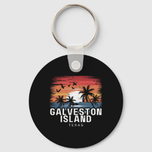 Galveston Island Beach Texas Surfing Surfer Keychain