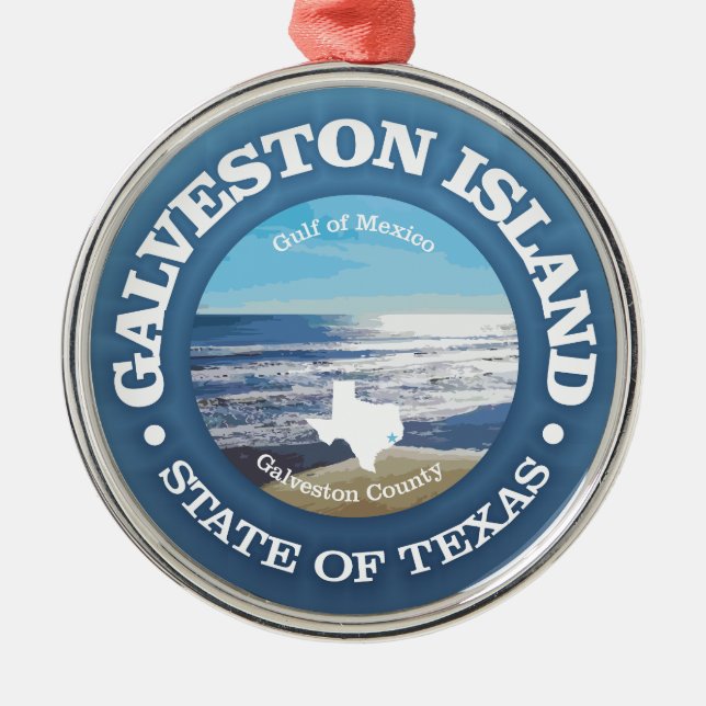 Galveston Island (C) Metal Ornament (Front)