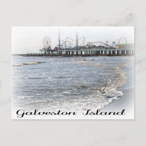 Galveston Island Pleasure Pier Postcard