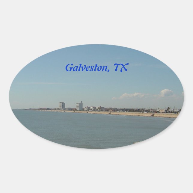 Galveston Island, Texas Oval Sticker (Front)